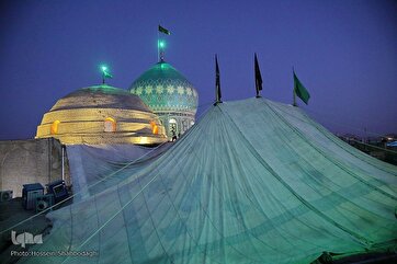 Muharram Mourning Tent Set Up at Musa al-Mubarqa Holy Shrine in Qom