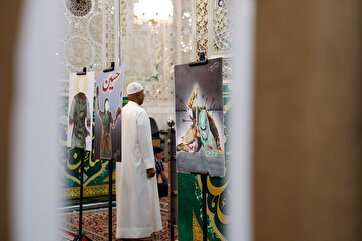 Photos: Turkish Painter Holds Gallery on Ashura at Imam Reza Shrine