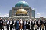 Académicos y funcionarios palestinos visitan el santuario del Imam Ridha en Mashhad