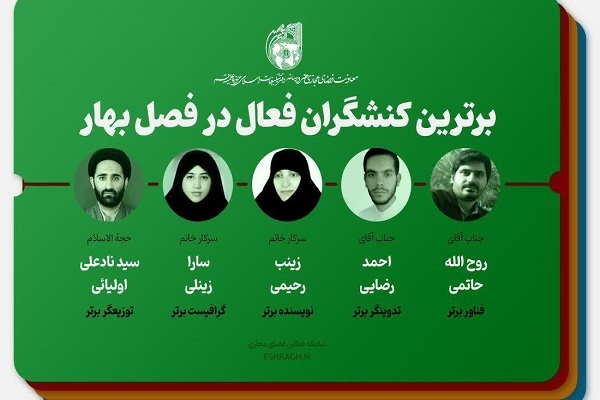 فعالان برتر فضای مجازی فصل بهار معاونت مهر دفتر تبلیغات اسلامی 