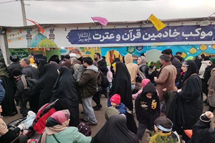خدمت‌رسانی موکب خادمان قرآن و عترت در مسیر انتظار