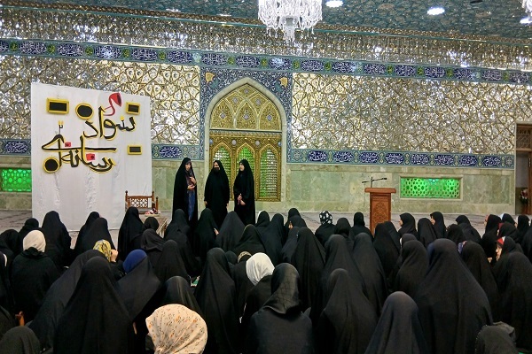 هیئت دختران معصومانه در حرم بانوی کرامت