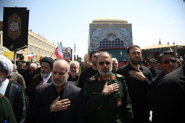 تشییع پیکر ۲ شهید امنیت و اقتدار در حرم بانوی کرامت