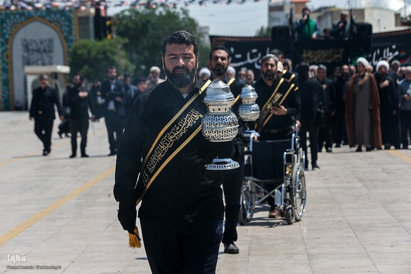 دسته عزا خادمان حرم مطهر بانوی کرامت در رثای امام جواد(ع)//////قم///