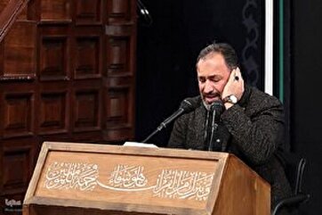 Recitação de "Mohammed Reza Pourzargari" na cerimônia de Fatimieh em Hosseiniyya do Imam Khomeini + filme