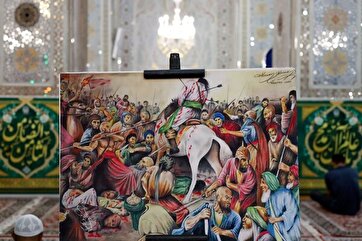 Fotos: Pintor turco realiza galeria sobre Ashura no Santuário Imam Reza